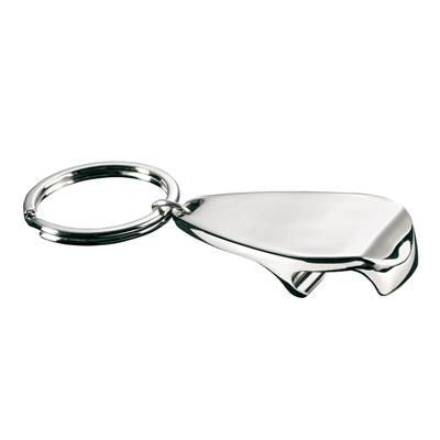 Branded Promotional BOTTLE OPENER KEYRING in Silver Chrome Bottle Opener From Concept Incentives.