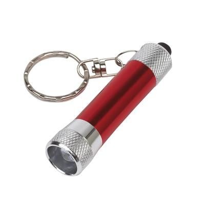 Branded Promotional FLARE LED KEYRING TORCH LIGHT in Red Torch From Concept Incentives.