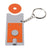 Branded Promotional LED LIGHT KEYRING & TROLLEY COIN in Silver & Orange Keyring From Concept Incentives.