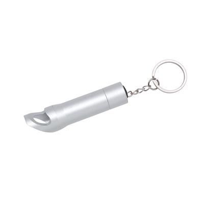 Branded Promotional TASK LED KEYRING TORCH LIGHT & BOTTLE OPENER in Silver Bottle Opener From Concept Incentives.