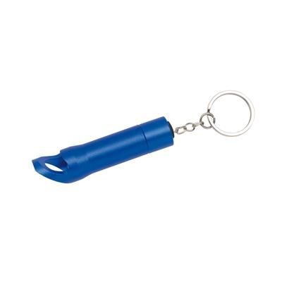 Branded Promotional TASK LED KEYRING TORCH LIGHT & BOTTLE OPENER in Blue Bottle Opener From Concept Incentives.