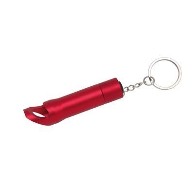 Branded Promotional TASK LED KEYRING TORCH LIGHT & BOTTLE OPENER in Red Bottle Opener From Concept Incentives.