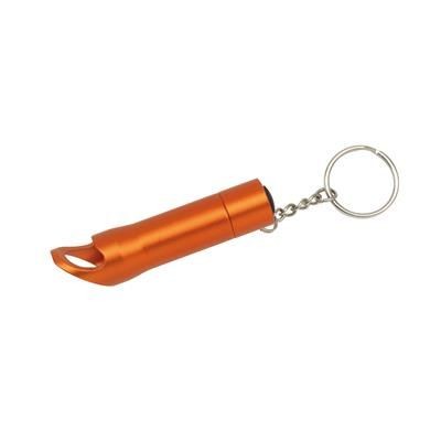 Branded Promotional TASK LED KEYRING TORCH LIGHT & BOTTLE OPENER in Orange Bottle Opener From Concept Incentives.