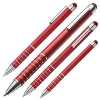 Branded Promotional LUEBO BALL PEN with Touch-Pen in Red Pen From Concept Incentives.