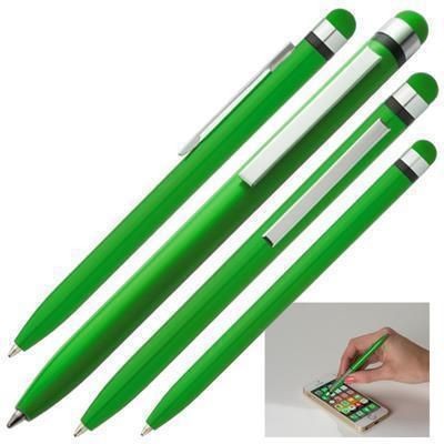 Branded Promotional NOTTINGHAM BALL PEN with Touch-Pen in Green Pen From Concept Incentives.