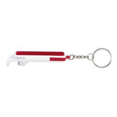 Branded Promotional DOUBLE OP BOTTLE OPENER in White & Red Bottle Opener From Concept Incentives.