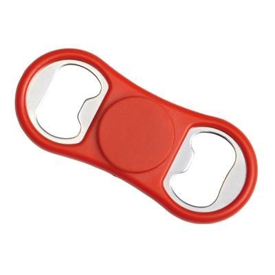 Branded Promotional BOTTLE OPENER SPINNER in Red Fidget Spinner From Concept Incentives.