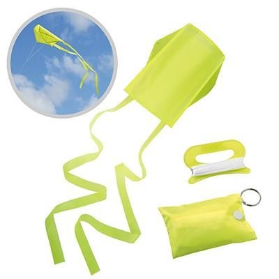 Branded Promotional KITE POCKET, YELLOW with 20m String on Reel Kite From Concept Incentives.