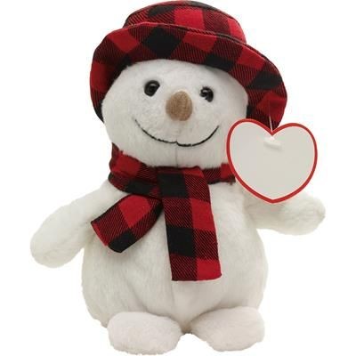 Branded Promotional JOHANN PLUSH SNOWMAN Soft Toy From Concept Incentives.