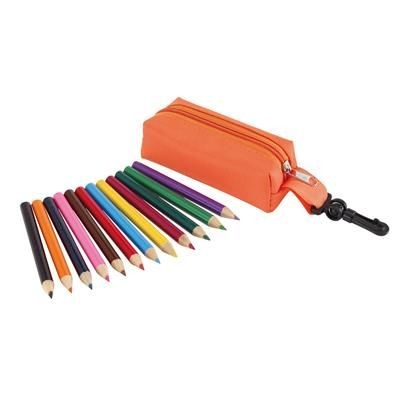 Branded Promotional SMALL IDEA PENCIL CASE in Orange Pencil Case From Concept Incentives.