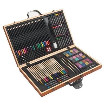Branded Promotional 88 PIECE ART COLOURING SET in Wood Box Colouring Set From Concept Incentives.