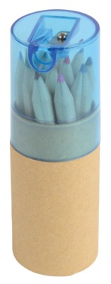 Branded Promotional BIG CIRCLE PENCIL SET in Blue & Brown Pencil From Concept Incentives.