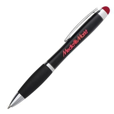 Branded Promotional LA NUCIA BALL PEN with Touch Pen in Red Pen From Concept Incentives.