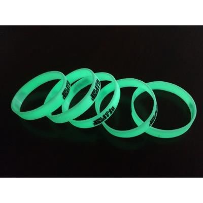 Branded Promotional GLOW-IN-THE-DARK SILICON WRISTBAND Wrist Band From Concept Incentives.