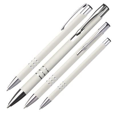 Branded Promotional NEW JERSEY METAL BALL PEN in White Pen From Concept Incentives.