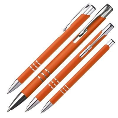 Branded Promotional NEW JERSEY METAL BALL PEN in Orange Pen From Concept Incentives.