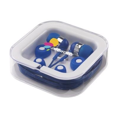 Branded Promotional PROMO EARS EARPHONES in Blue Earphones From Concept Incentives.