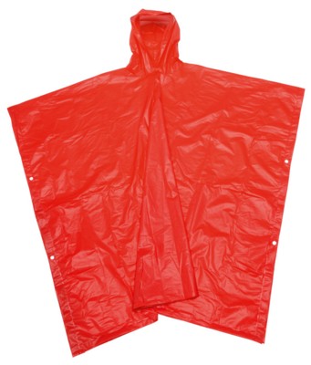 Branded Promotional NEVER WET RAIN PONCHO with Hood in Red Poncho From Concept Incentives.