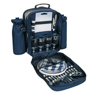 Branded Promotional PICNIC BACKPACK RUCKSACK FOR 2 in Blue Picnic Bag From Concept Incentives.