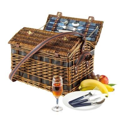 Branded Promotional SUMMERTIME WILLOW PICNIC BASKET & ACCESSORIES Picnic Basket From Concept Incentives.