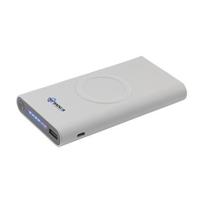 Branded Promotional CORDLESS POWERBANK 8000 C CORDLESS CHARGER in White Charger From Concept Incentives.