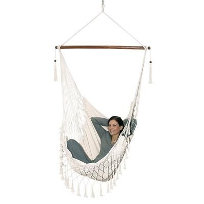 Branded Promotional HANGING HAMMOCK CHAIR in Natural Cotton Hammock From Concept Incentives.