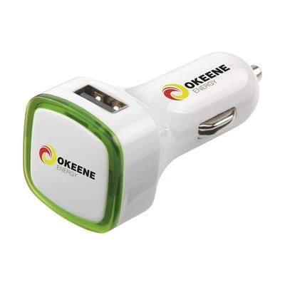 Branded Promotional CHARLY CAR CHARGER CHARGER PLUG in Green Charger From Concept Incentives.