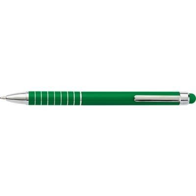 Branded Promotional ALUMINIUM METAL LACQUERED TWIST ACTION BALL PEN in Green Pen From Concept Incentives.