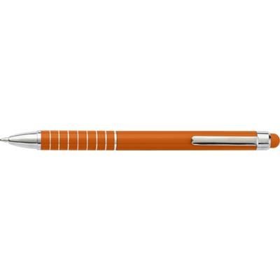 Branded Promotional ALUMINIUM METAL LACQUERED TWIST ACTION BALL PEN in Orange Pen From Concept Incentives.