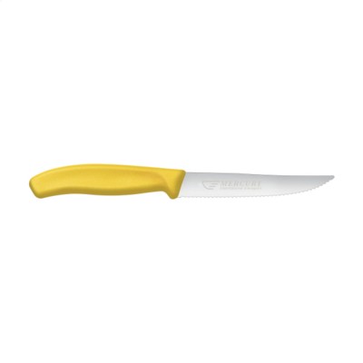 Branded Promotional VICTORINOX SWISS CLASSIC STEAK & PIZZA KNIFE in Yellow Knife From Concept Incentives.