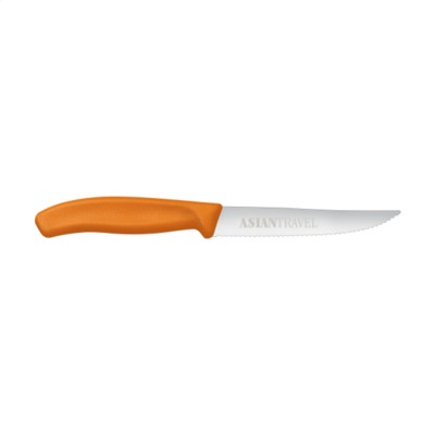 Branded Promotional VICTORINOX SWISS CLASSIC STEAK & PIZZA KNIFE in Orange Knife From Concept Incentives.