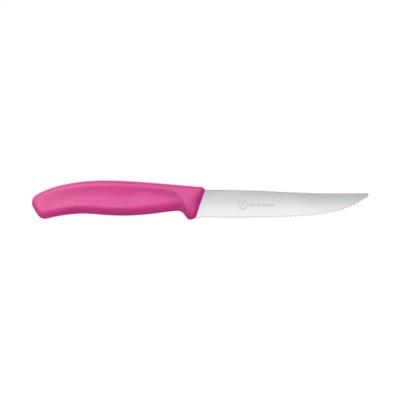 Branded Promotional VICTORINOX SWISS CLASSIC STEAK & PIZZA KNIFE in Pink Knife From Concept Incentives.