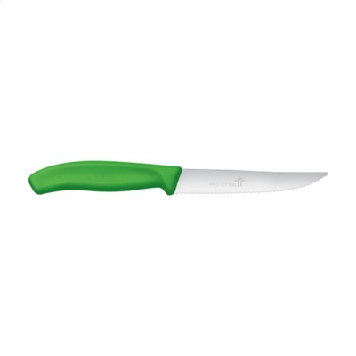 Branded Promotional VICTORINOX SWISS CLASSIC STEAK & PIZZA KNIFE in Green Knife From Concept Incentives.