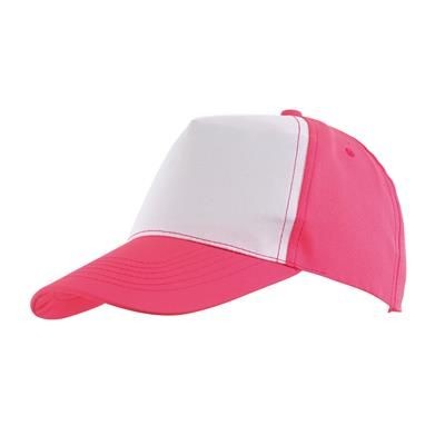 Branded Promotional 5-PANEL BASEBALL-CAP in Pink Baseball Cap From Concept Incentives.