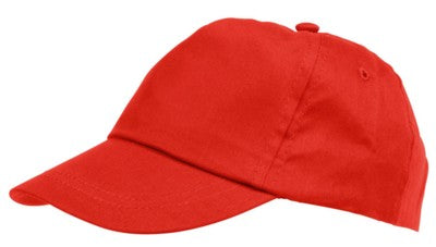 Branded Promotional KIDDY WEAR 5-PANEL CHILDRENS CAP in Red Baseball Cap From Concept Incentives.