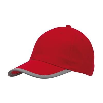 Branded Promotional DETECTION REFLECTIVE BASEBALL CAP in Red Baseball Cap From Concept Incentives.