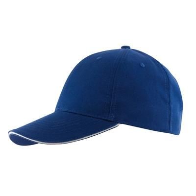 Branded Promotional 6 PANEL SANDWICH-CAP in Blue Baseball Cap From Concept Incentives.