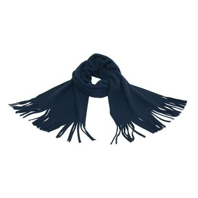 Branded Promotional FLEECE SCARF in Navy Blue Scarf From Concept Incentives.