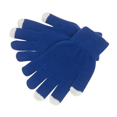 Branded Promotional OPERATE TOUCH SCREEN GLOVES in Blue Gloves From Concept Incentives.