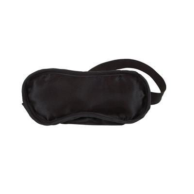 Branded Promotional EYE MASK in Navy Black Satin Polyester Eye Mask From Concept Incentives.