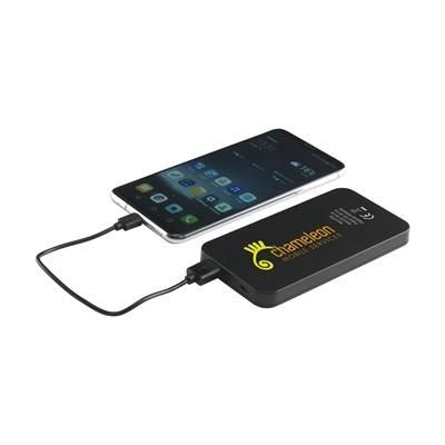 Branded Promotional SOLAR POWERBANK 4000 POWER CHARGER in Black Charger From Concept Incentives.