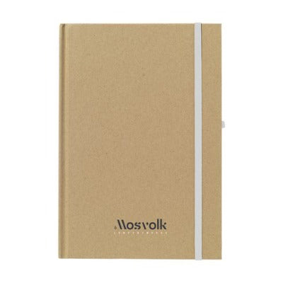 Branded Promotional POCKET ECO A5 NOTE BOOK in Natural and White Jotter From Concept Incentives.