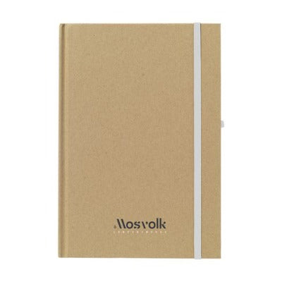 Branded Promotional POCKET ECO A5 NOTE BOOK in Natural and Black Jotter From Concept Incentives.
