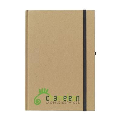 Branded Promotional POCKET ECO A5 NOTE BOOK in Natural and Black Jotter From Concept Incentives.
