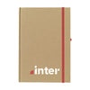 Branded Promotional POCKET ECO A5 NOTE BOOK in Natural and Red Jotter From Concept Incentives.