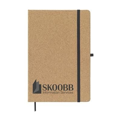 Branded Promotional CORKNOTE A5 NOTE BOOK in Black Notebook from Concept Incentives.