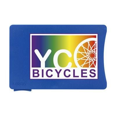 Branded Promotional RFID VISITA SLIDE CARD HOLDER in Blue Credit Card Holder From Concept Incentives.