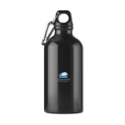 Branded Promotional ALUMINI 500 ML ALUMINIUM METAL WATER BOTTLE in Black Sports Drink Bottle From Concept Incentives.