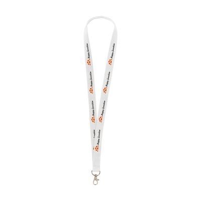 Branded Promotional KEYCORD BUDGET 2CM in White Lanyard From Concept Incentives.