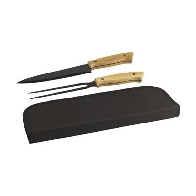 Branded Promotional AMERICANA BBQ STEAK SET in Black Knife From Concept Incentives.